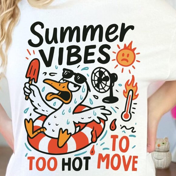 Summer Vibes Too Hot To Move Shirt - Picture 1 of 3